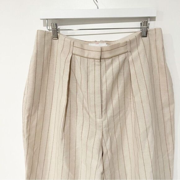 NWOT Anthropologie Significant Other Emery Cotton Blend Stripes Pleated Pants - Picture 7 of 13